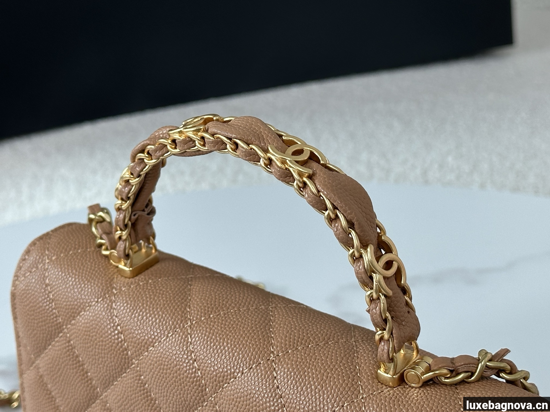 Chanel Caviar Quilted Wallet On Chain WOC Beige
