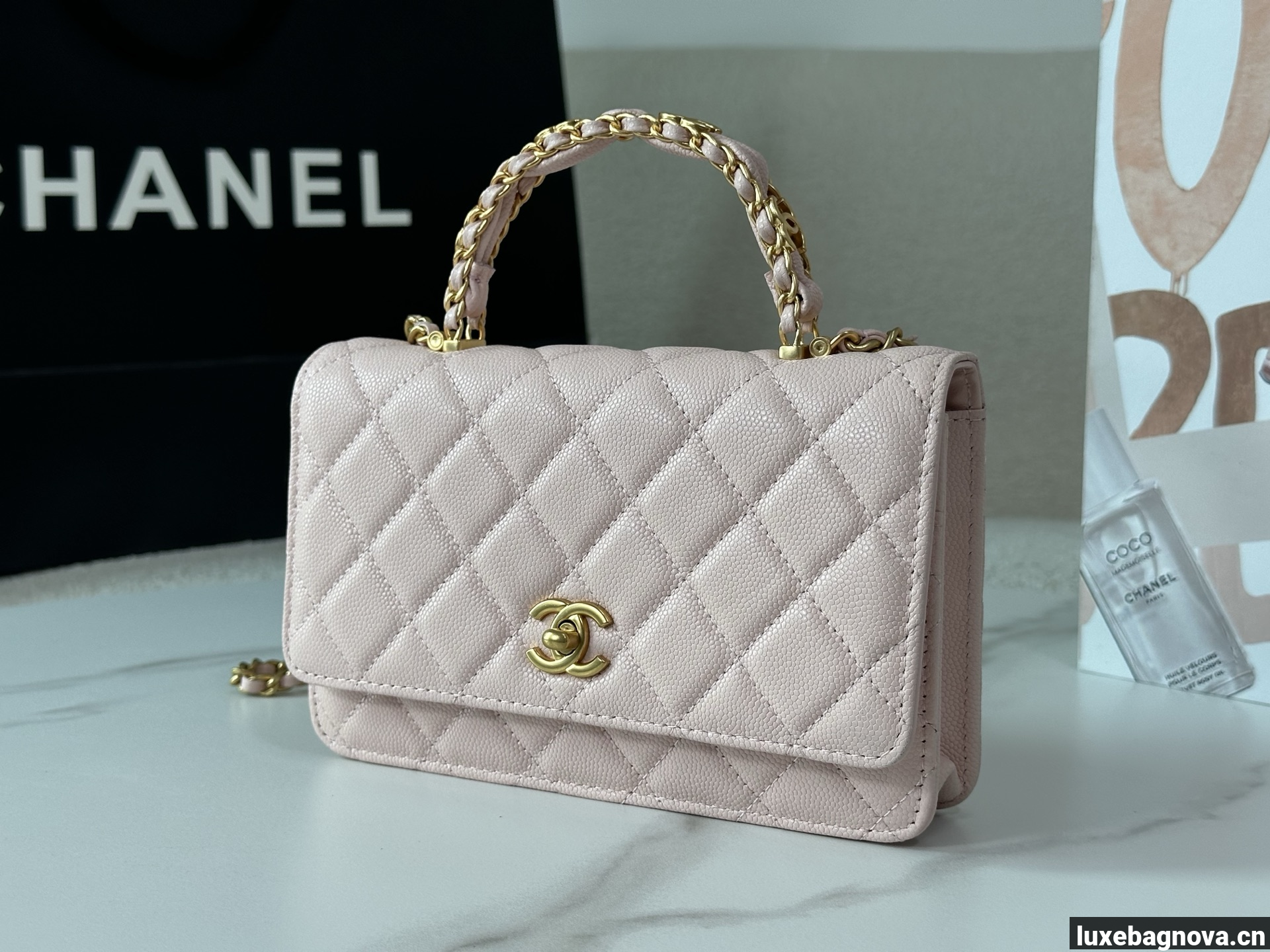 Chanel Caviar Quilted Wallet On Chain WOC Pink