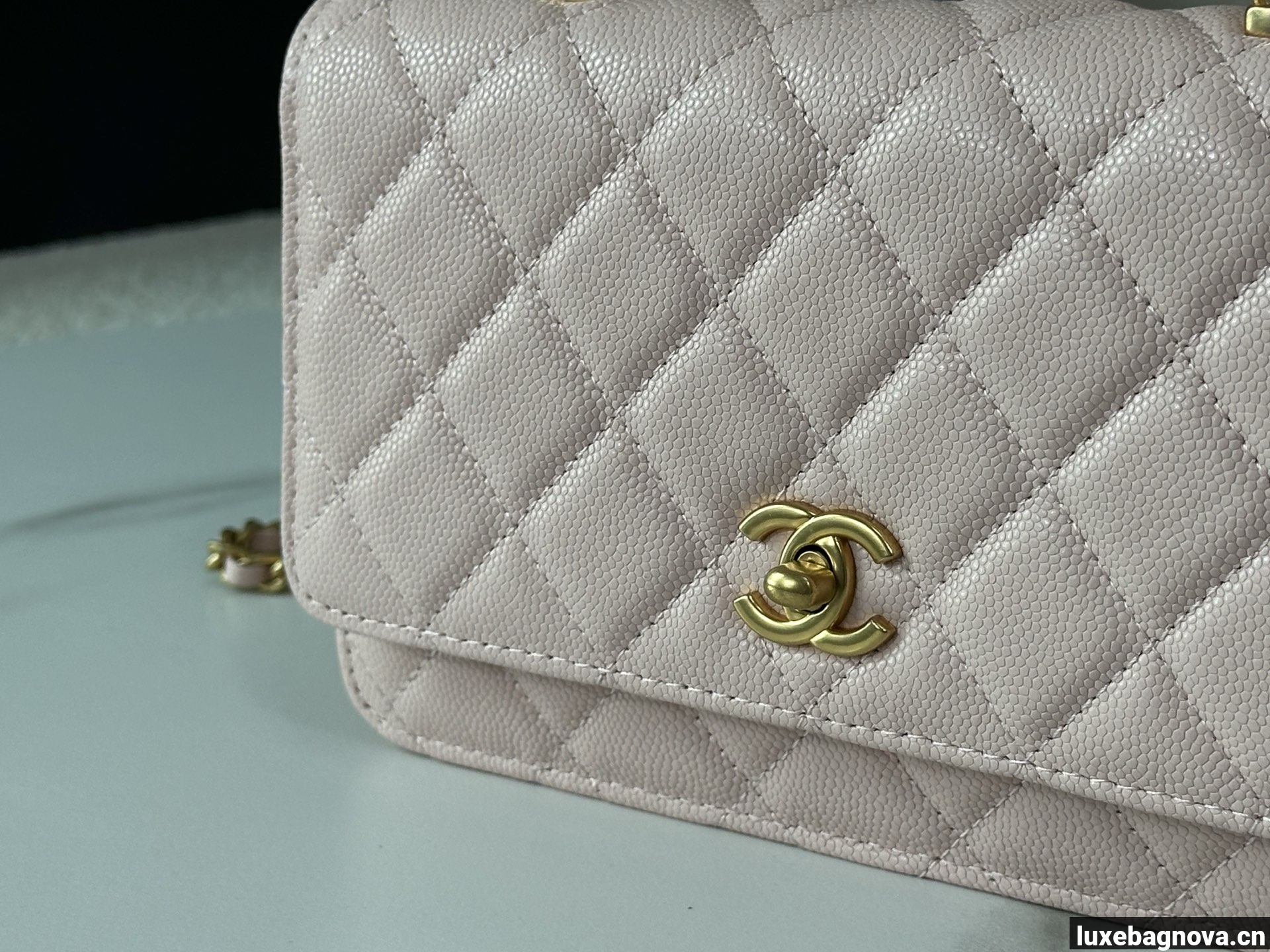 Chanel Caviar Quilted Wallet On Chain WOC Pink