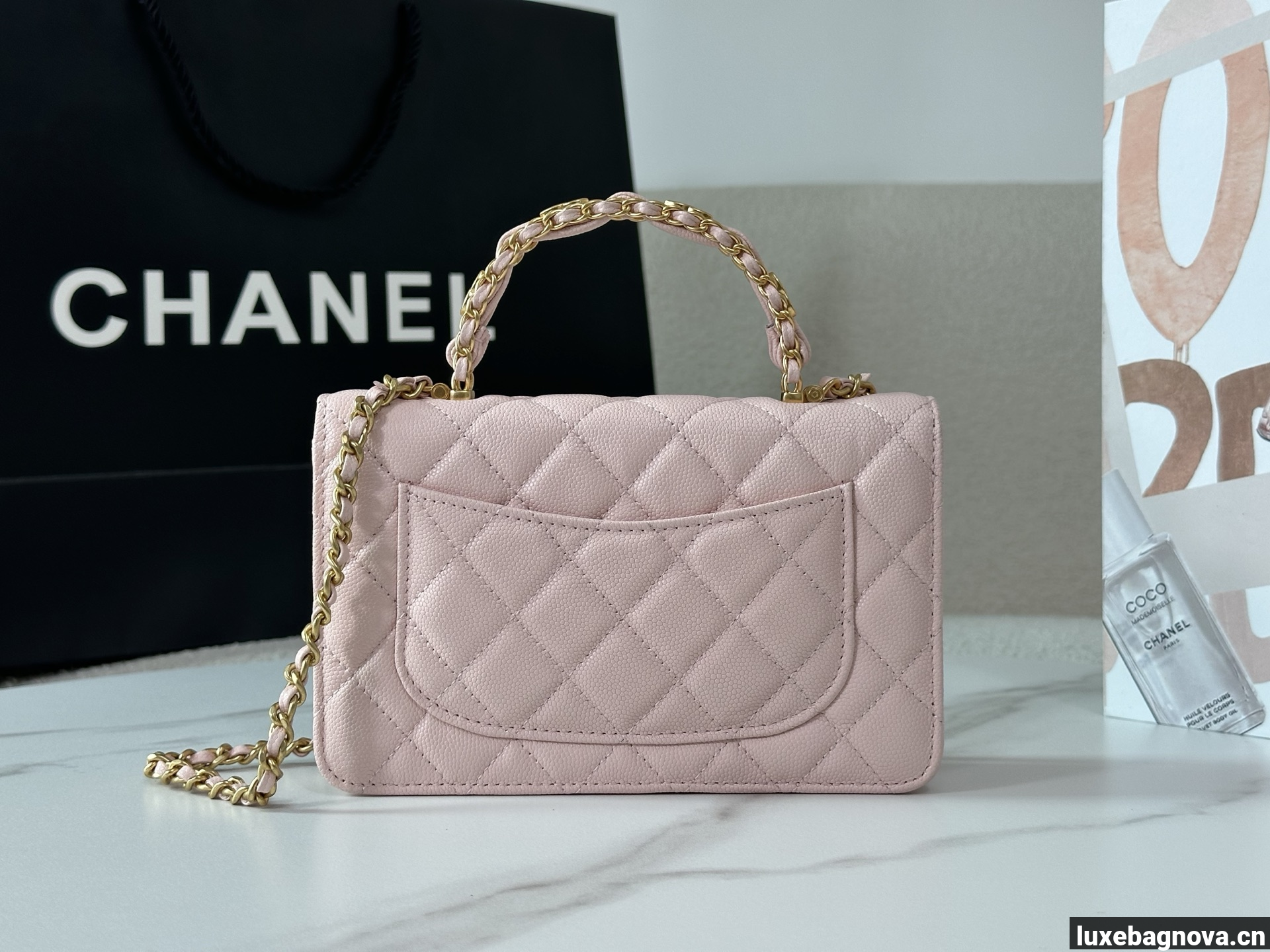 Chanel Caviar Quilted Wallet On Chain WOC Pink