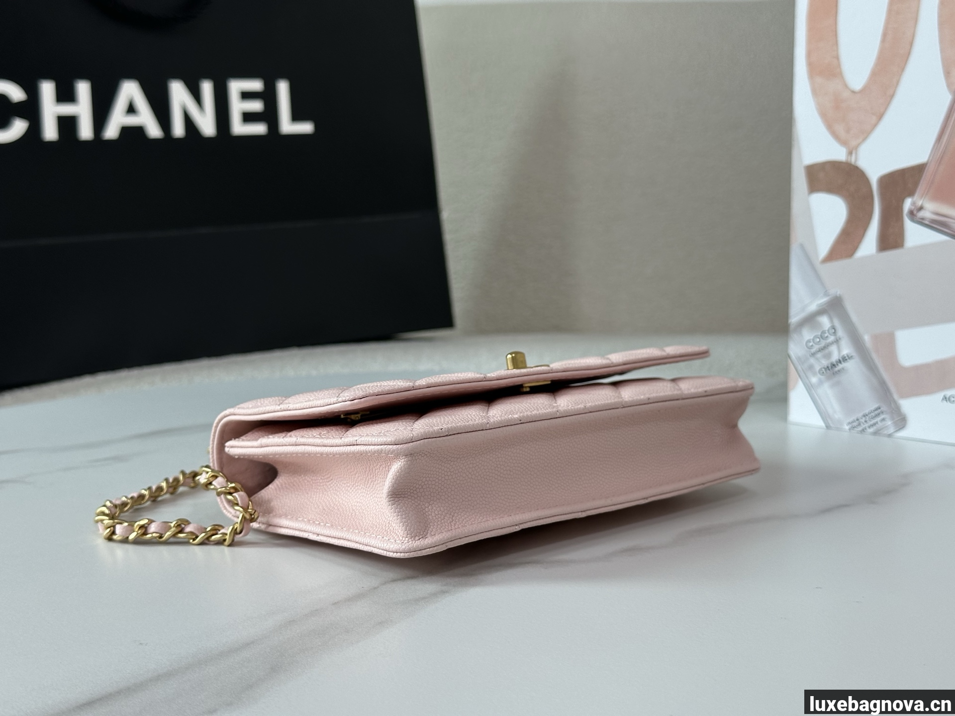 Chanel Caviar Quilted Wallet On Chain WOC Pink