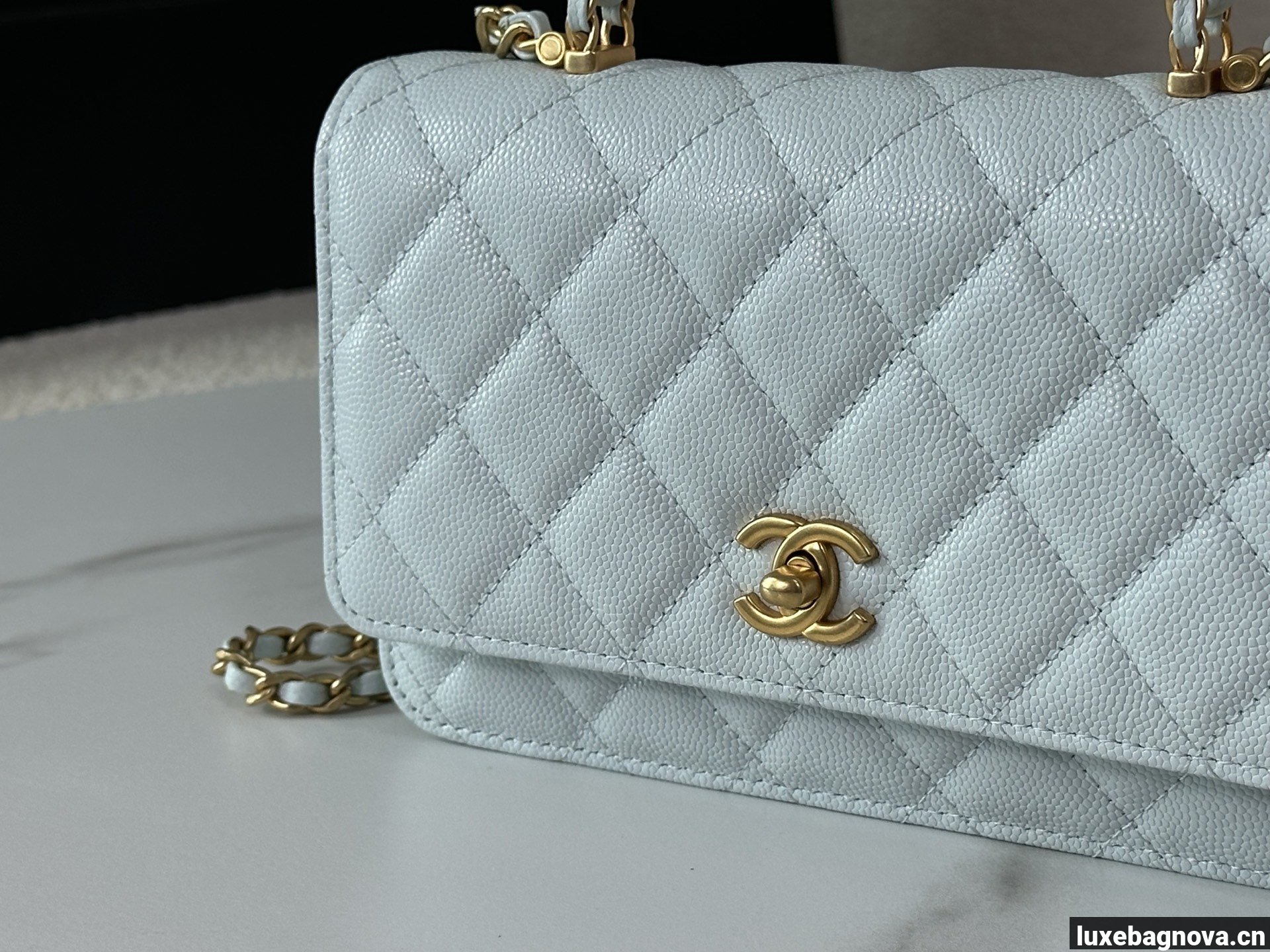 Chanel Caviar Quilted Wallet On Chain WOC White