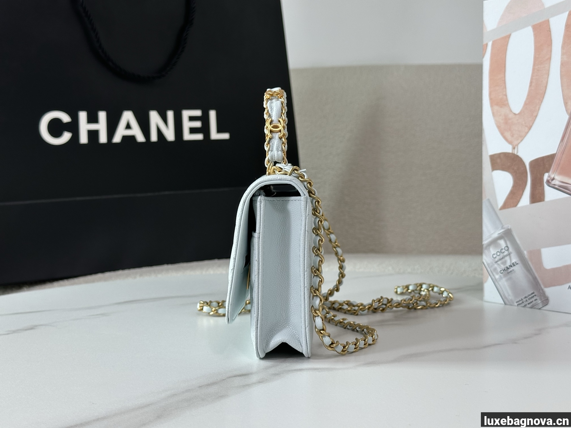 Chanel Caviar Quilted Wallet On Chain WOC White