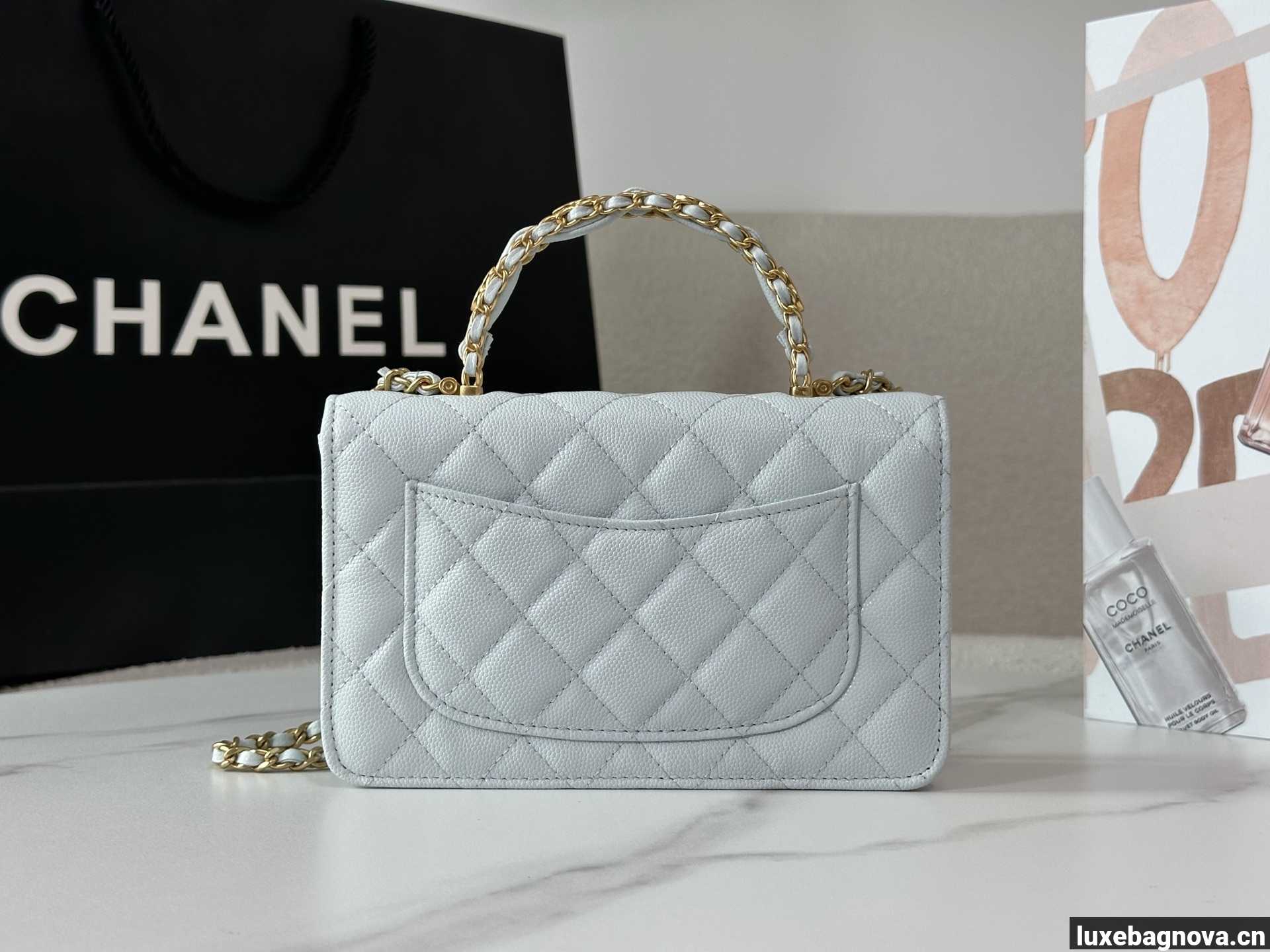 Chanel Caviar Quilted Wallet On Chain WOC White