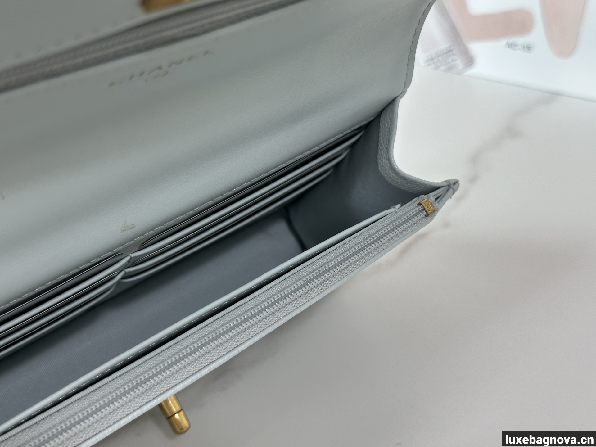 Chanel Caviar Quilted Wallet On Chain WOC White