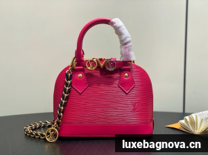 Louis Vuitton Alma Mini LV&I CUSTOMIZABLE K00015 rose