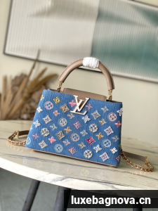 Louis Vuitton Capucines BB M12947 gray&Denim Blue