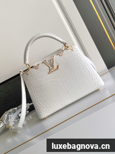 Louis Vuitton Capucines Crocodile pattern BB M86154 WHITE