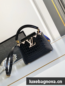 Louis Vuitton Capucines Mini Crocodile pattern M86153 black