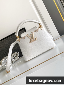 Louis Vuitton Capucines Mini Crocodile pattern M86153 white