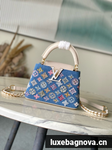 Louis Vuitton Capucines Mini M12938 white&Denim Blue