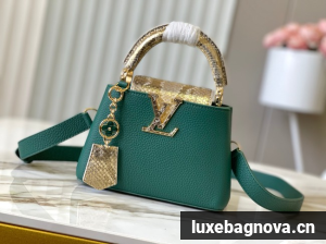 Louis Vuitton Capucines Mini M89369 Green&gold Snake skin