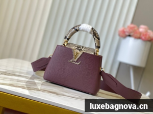 Louis Vuitton Capucines Mini M89369 Grenat Red&gray Snake skin