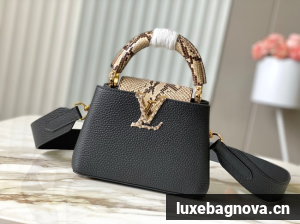 Louis Vuitton Capucines Mini M89369 black&gray Snake skin