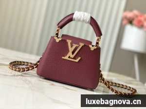 Louis Vuitton Capucines nano M24583 burgundy&Crystal