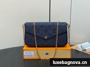 Louis Vuitton Monogram Empreinte Felicie Pochette M64065 M83589 Navy