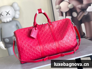 Louis Vuitton Monogram Empreinte Keepall 50 Strap N41416 Red