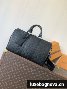 Louis Vuitton Monogram Empreinte Keepall Bandouliere 35 M46655 black
