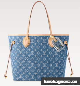 Louis Vuitton NEW Neverfull MM M13192 Denim Blue