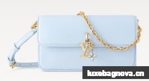 Louis Vuitton NEW Wallet On Chain LV Bloom M14581 Azur