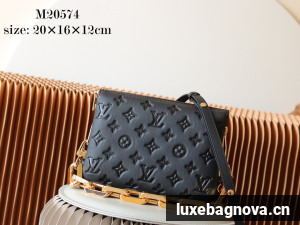 Louis Vuitton Original Leather SKI Coussin BB M20547 Black Gold-Tone