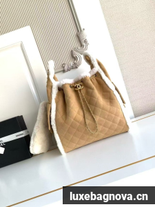 CHANEL 25 Handbag AS5311 Suede Calfskin brown