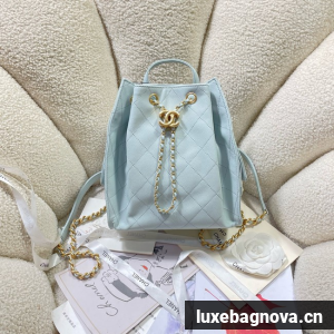 CHANEL 25 Medium Backpack AS5600 light blue