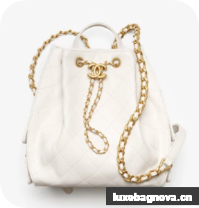 CHANEL 25 Medium Backpack AS5600 white