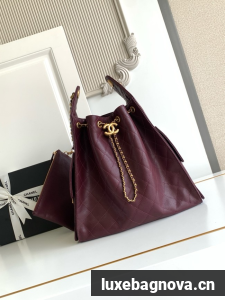 CHANEL 25 Medium Handbag AS5311 burgundy