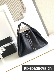 CHANEL 25 SMALL HANDBAG AS5293 Black&Silver-Tone