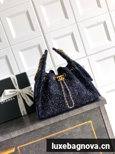 CHANEL 25 SMALL HANDBAG AS5293 dark blue