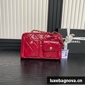 CHANEL CLUTCH WITH CHAIN AS4933 red