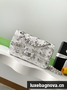 CHANEL Classic 11.12 Handbag A01112 Silver