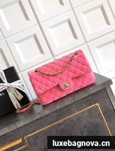 CHANEL Classic 11.12 Handbag velvet A01112 pink