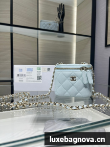 CHANEL Classic Small Vanity with Chain AP1340 blue