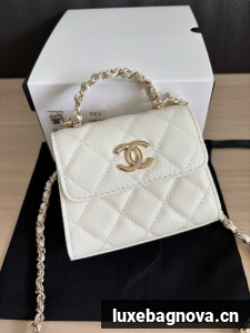 CHANEL Clutch With Chain 96183 white