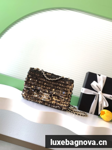 CHANEL Evening Bag AS4298 black&gold