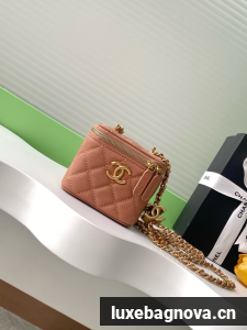 CHANEL Grained Calfskin Small Vanity with Chain AP3941 Camel