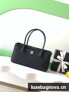 CHANEL Medium Tote Bag AS2156 black&Silver-Tone Metal