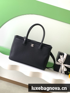 CHANEL Medium Tote Bag AS2157 black&Silver-Tone Metal