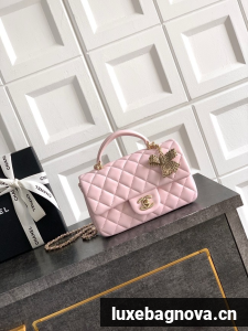 CHANEL Mini Flap Bag with Top Handle AP2431 pink
