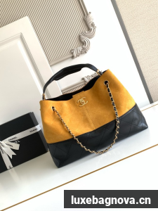 CHANEL Shopping Bag AS5434 black&yellow