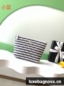 CHANEL Zipped Case AS4989 dark blue