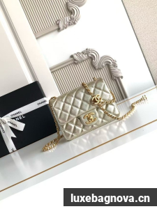 CHANEL mini Flap Bag AS1786 light gold
