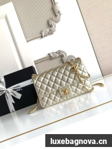 CHANEL small Flap Bag AS5756 light gold
