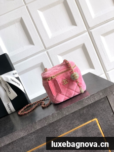 CHANEL velvet Small Vanity with Chain AP3941 pink