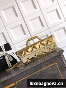 Chanel 25K Original Patent Leather Top Handle Bag A6321 Gold