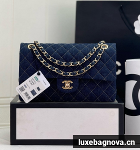 Chanel CLASSIC 11.12 HANDBAG Denim 1112 DARK BLUE