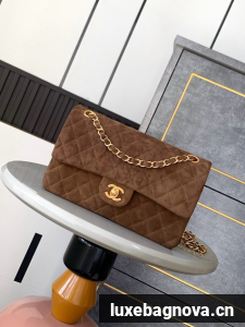 Chanel CLASSIC 11.12 HANDBAG velvet 1112 Brown