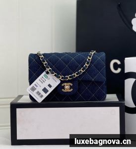 Chanel CLASSIC 11.12 SMALL HANDBAG Denim 1116 DARK BLUE